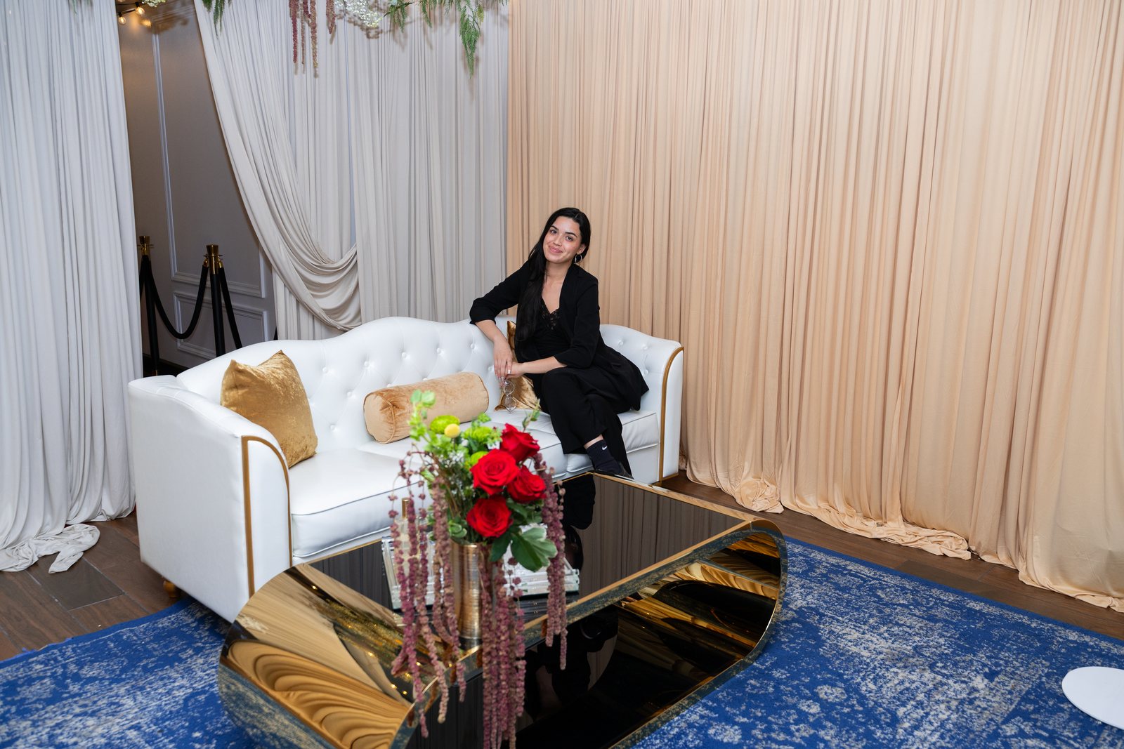 A guest in the VIP lounge at Trellis 925