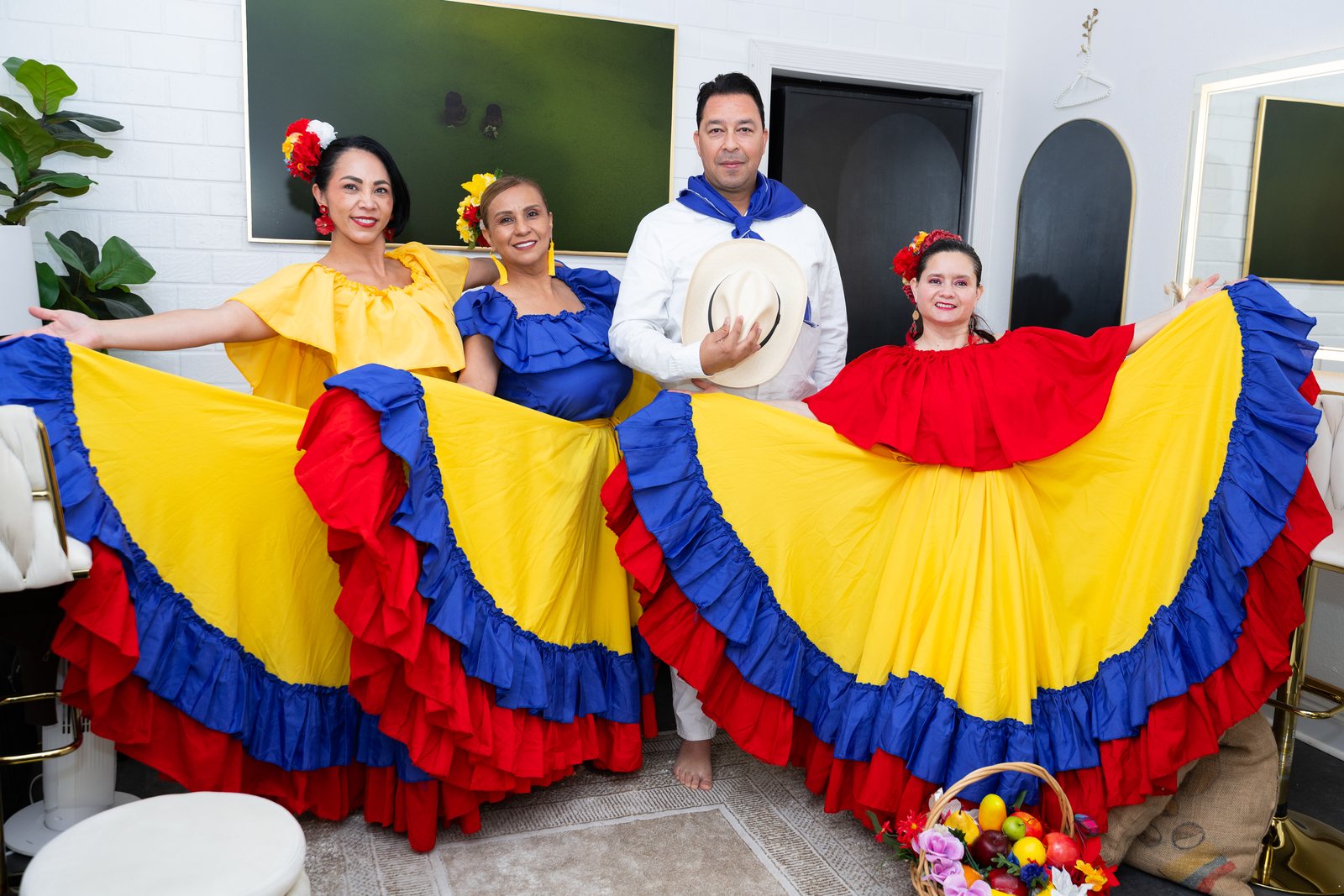 Traditional Colombian folk dancers performing at Trellis 925