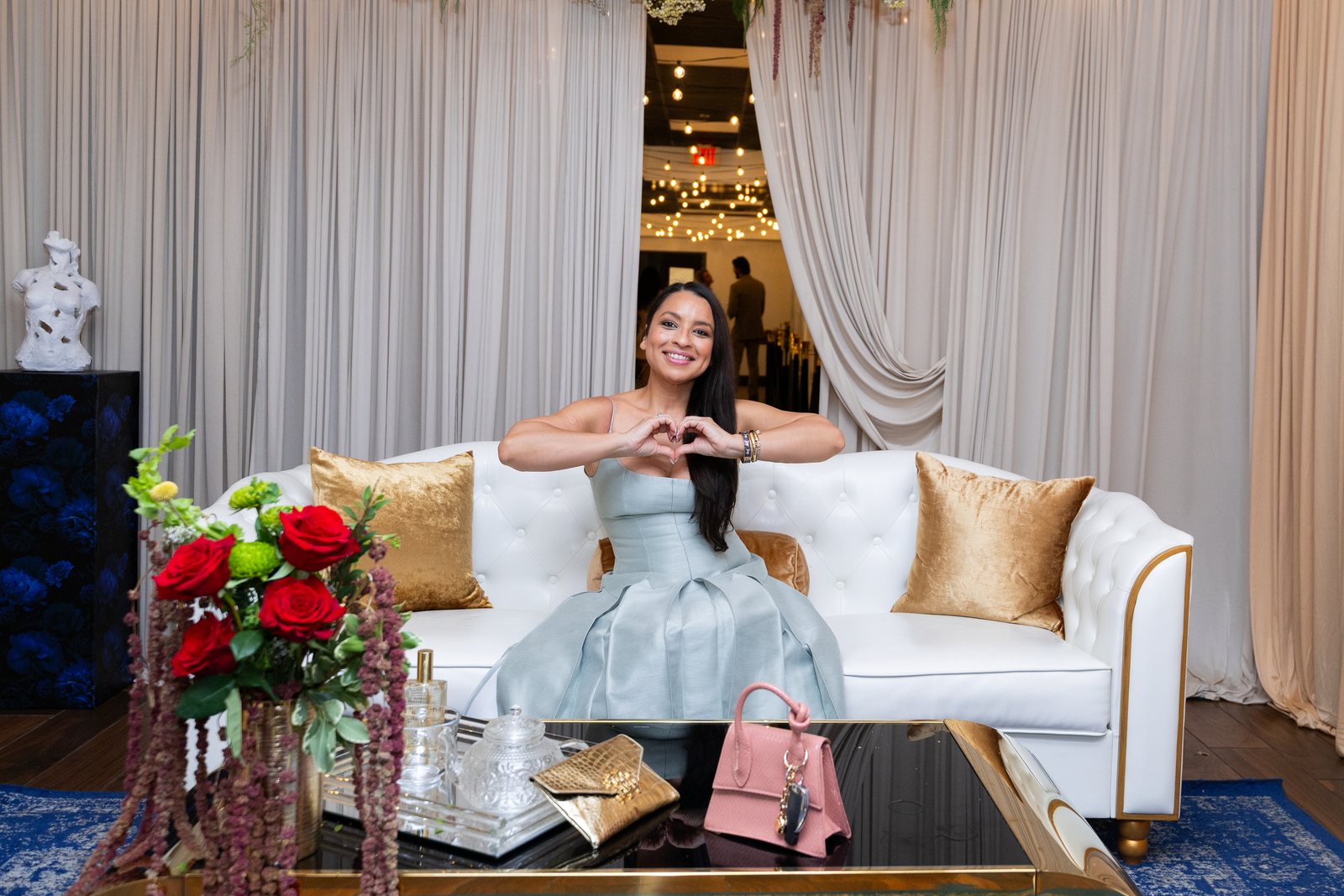 A guest in the styled VIP lounge at Trellis 925