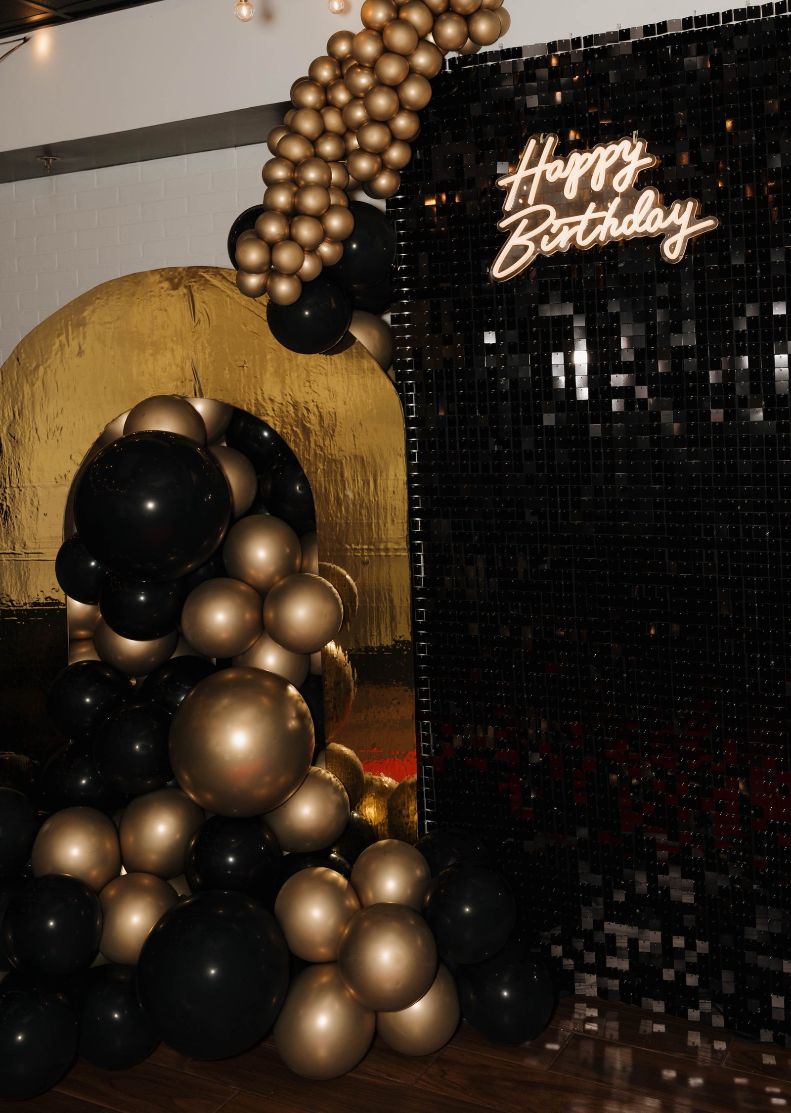 A birthday celebration backdrop at Trellis 925