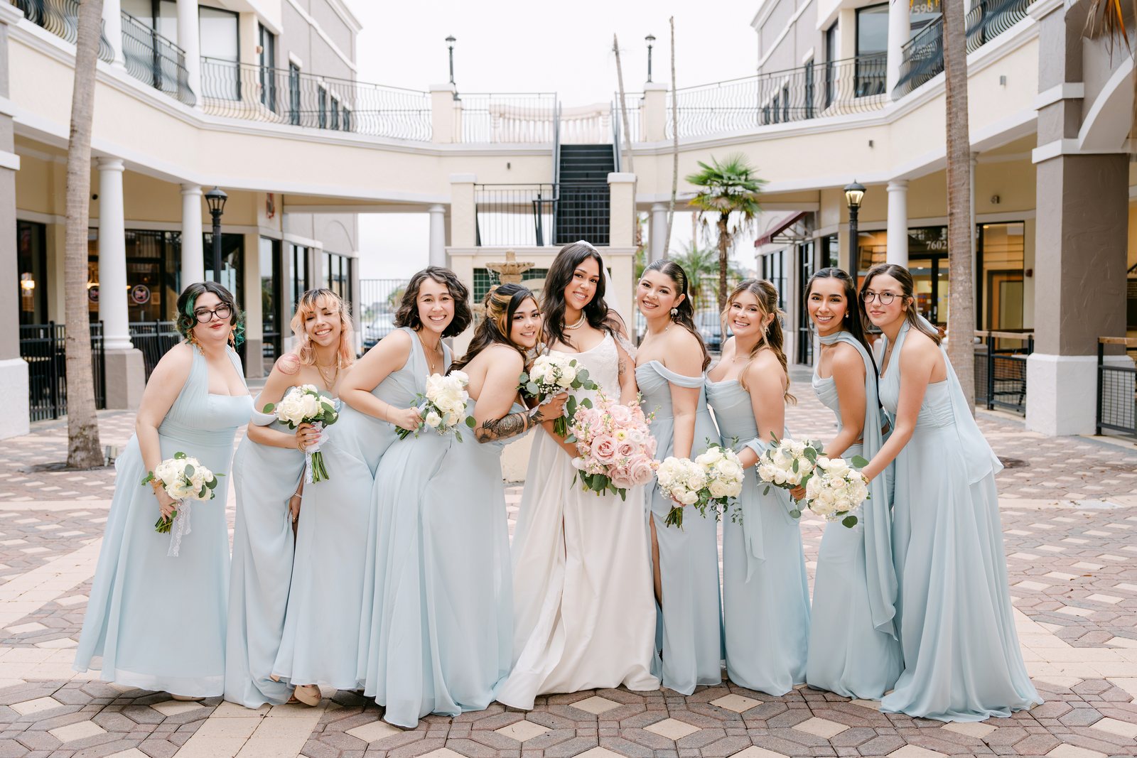 A bridal party outside Trellis 925
