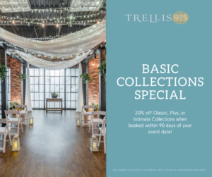 20% off basic collections when booked within 90 days of event